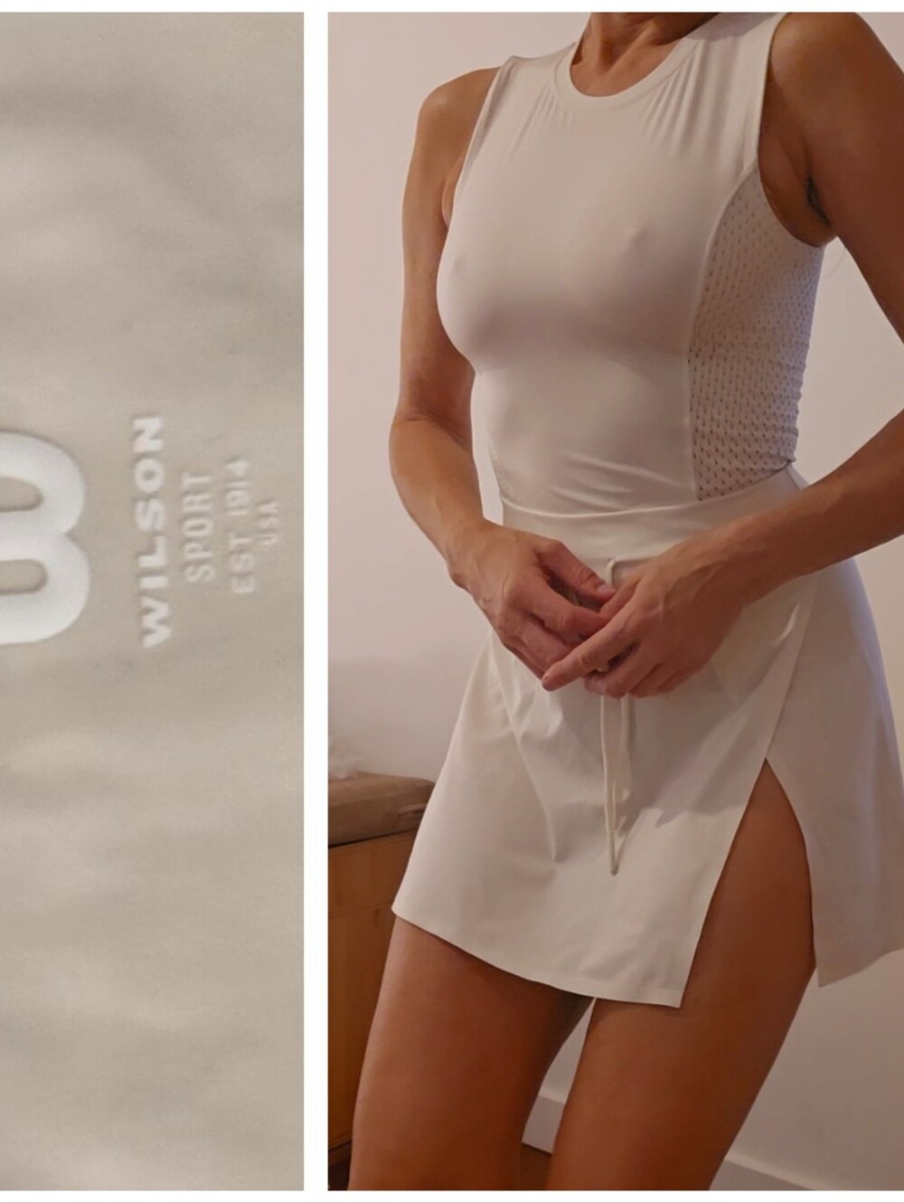 Nwot Wilson Cream Perforated Demure Smit Tennis padel Dress Sample S